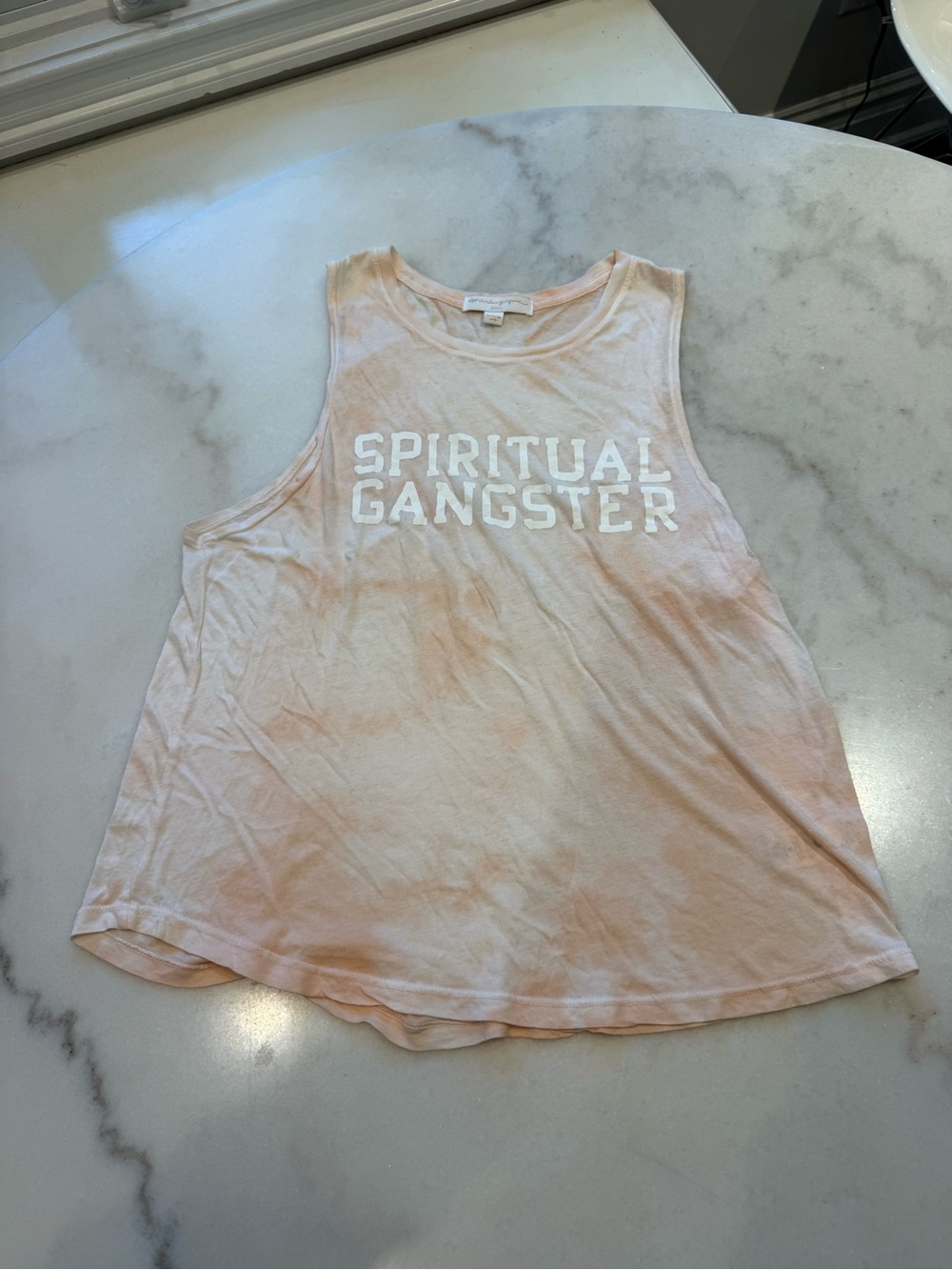 Spiritual Gangster Peach tie dye Graphic logo Tank